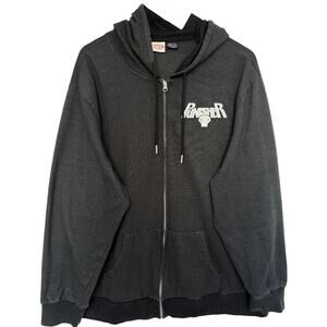 Marvel Punisher Hoodie Mens Large Black Camo Skull Graphic Zip Up Streetwear